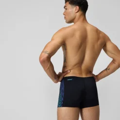 Slip de bain homme Tech Panel 7 cm noir/bleu