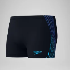 Slip de bain homme Tech Panel 7 cm noir/bleu