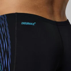 Slip de bain homme Tech Panel 7 cm noir/bleu
