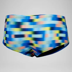 Slip de bain Hommes Allover Digital 14 cm pour Hommes Bleu picton/Jus de citron