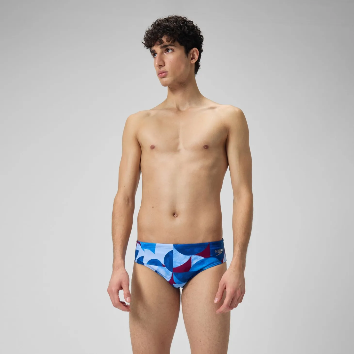 Slip de bain Hommes 8 cm Allover Digital pour Hommes Bleu/Violet