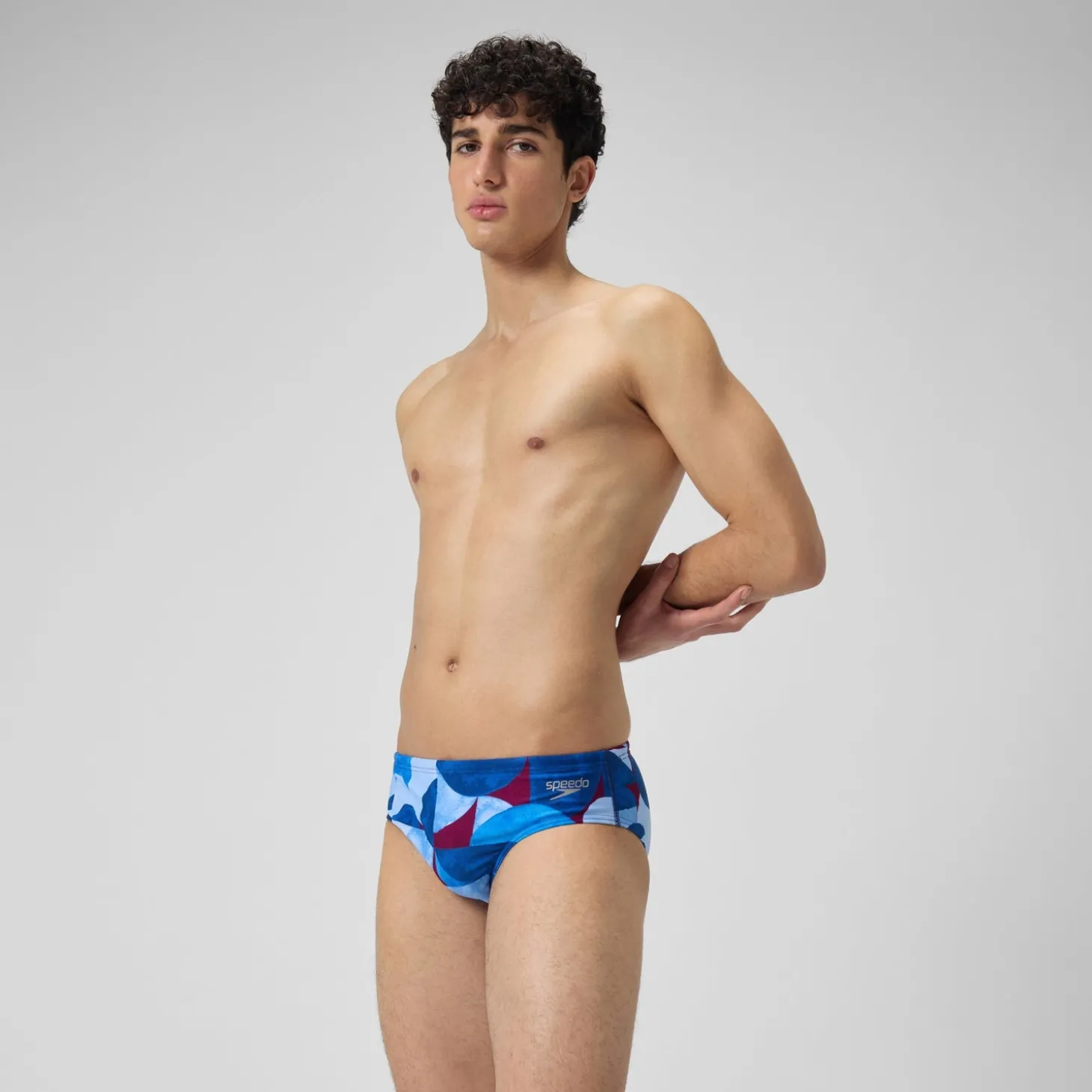 Slip de bain Hommes 8 cm Allover Digital pour Hommes Bleu/Violet