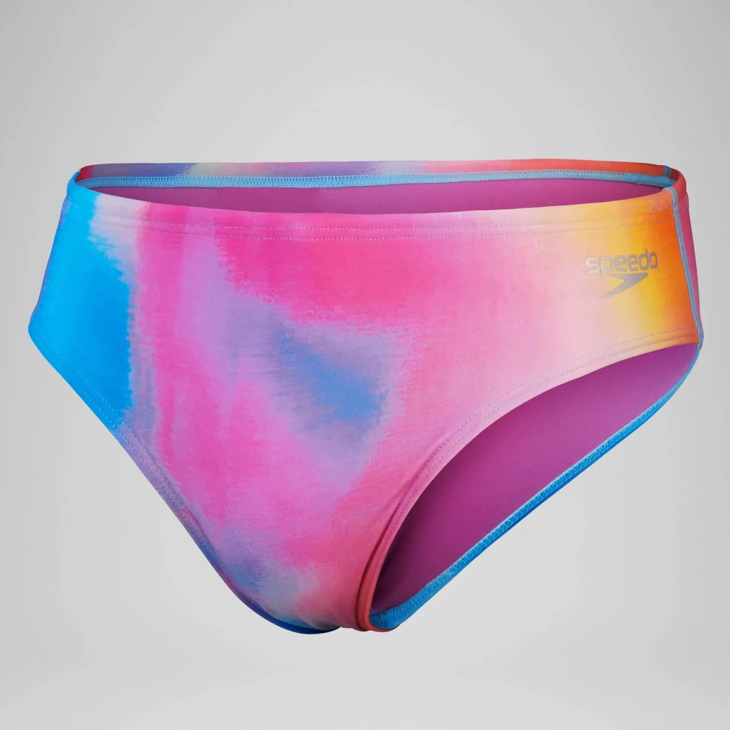 Slip de bain Hommes 8 cm Allover Digital pour Hommes Rose kiki/Jus de citron/Bleu picton