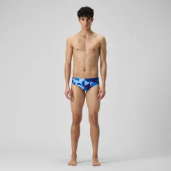 Slip de bain Hommes 8 cm Allover Digital pour Hommes Bleu/Violet