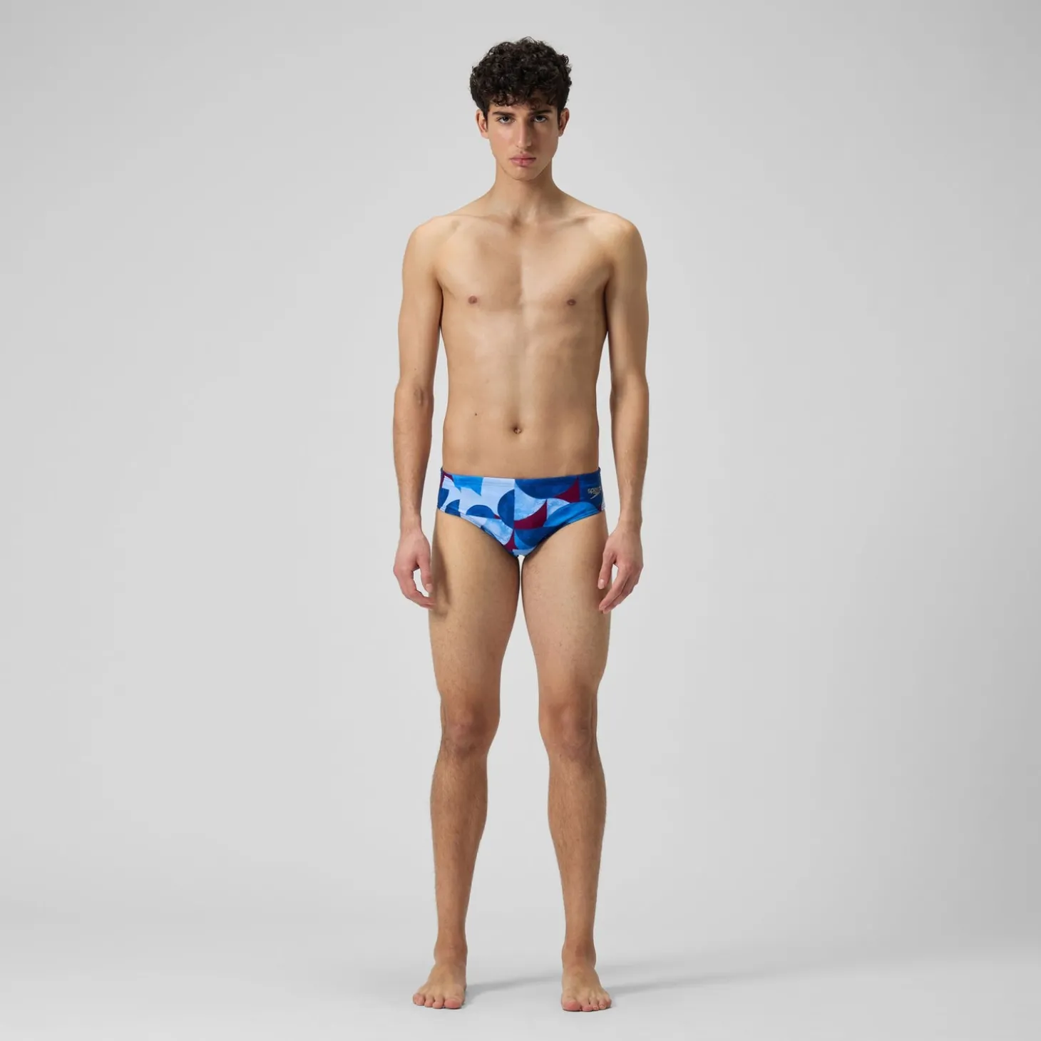Slip de bain Hommes 8 cm Allover Digital pour Hommes Bleu/Violet