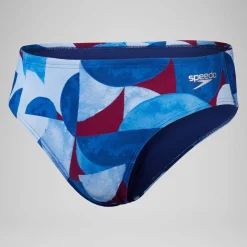Slip de bain Hommes 8 cm Allover Digital pour Hommes Bleu/Violet