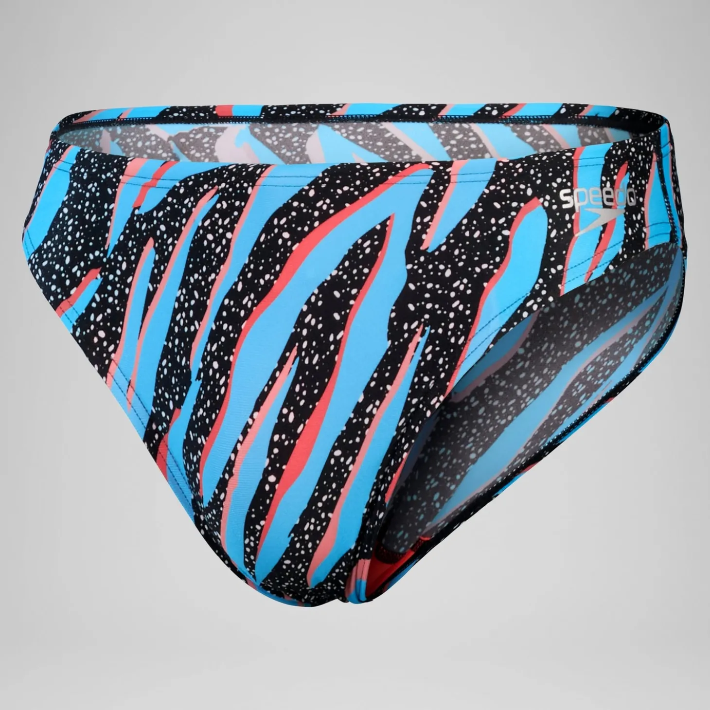 Slip de bain Hommes 5 cm Allover Digital pour Hommes Noir/Bleu picton/Rouge sirène