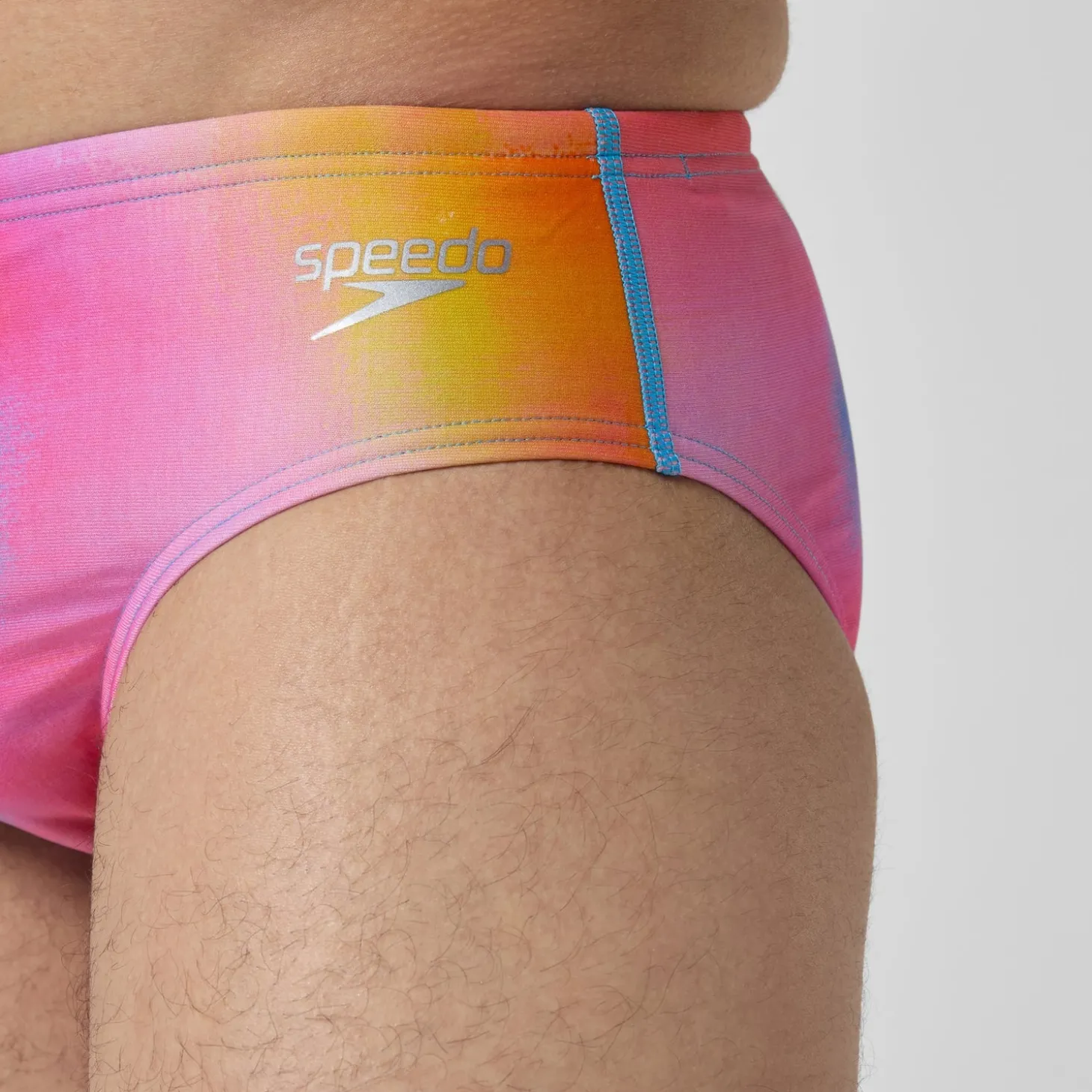 Slip de bain Hommes 8 cm Allover Digital pour Hommes Rose kiki/Jus de citron/Bleu picton
