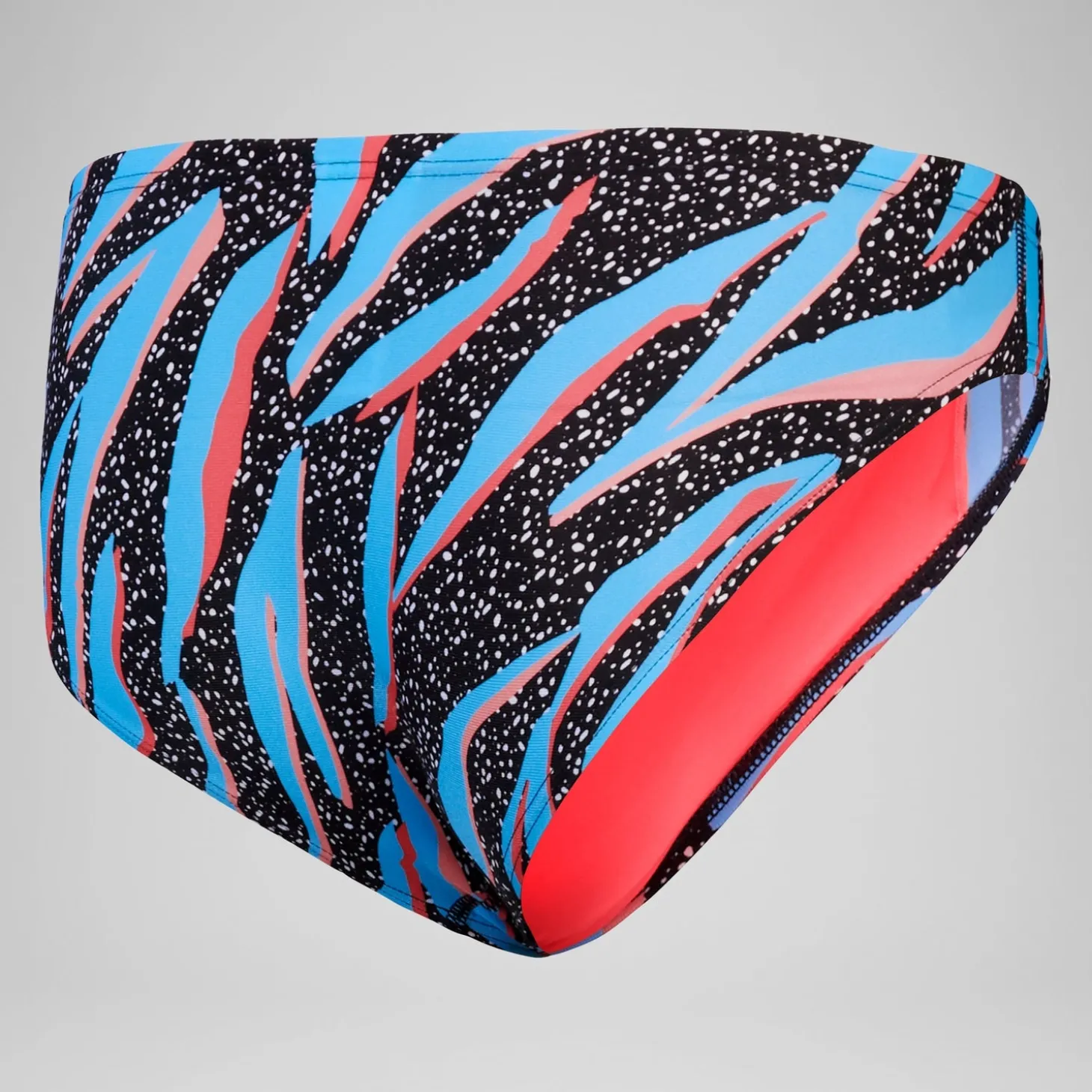 Slip de bain Hommes 5 cm Allover Digital pour Hommes Noir/Bleu picton/Rouge sirène