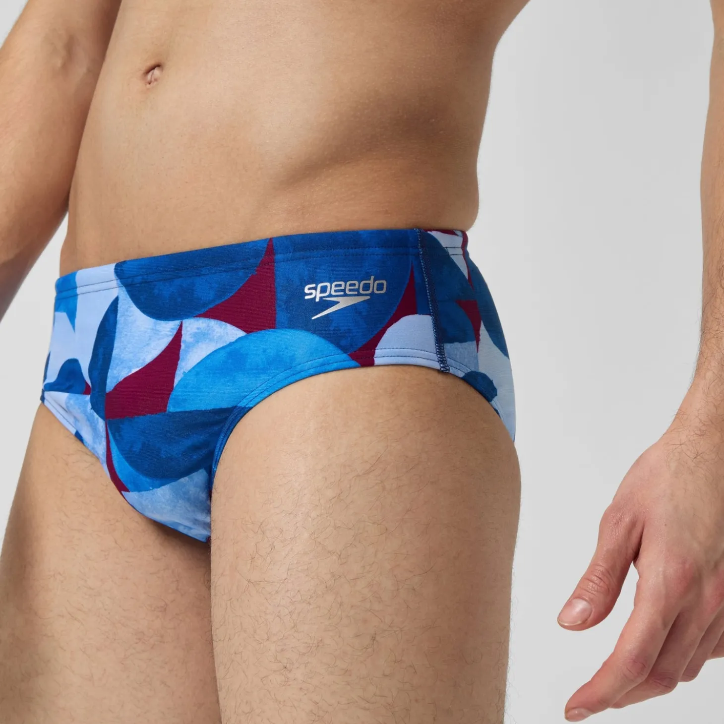 Slip de bain Hommes 8 cm Allover Digital pour Hommes Bleu/Violet
