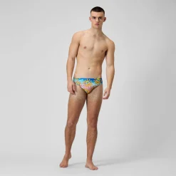 Slip de bain Hommes Escape 5 cm pour Hommes Jaune/Bleu