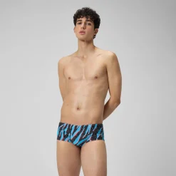 Slip de bain Hommes pour entraînement en club 13,5 cm Allover Noir/Bleu picton/Rouge sirène