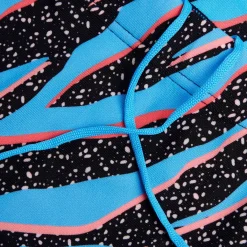 Slip de bain Hommes pour entraînement en club 13,5 cm Allover Noir/Bleu picton/Rouge sirène