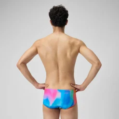 Slip de bain Hommes pour entraînement en club 13,5 cm Allover Rose kiki/Jus de citron/Bleu picton
