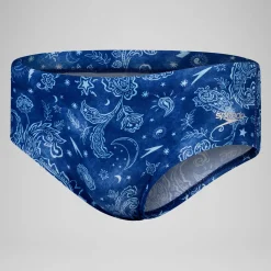 Slip de bain Hommes pour entraînement en club 13,5 cm Allover Bleu céruléen