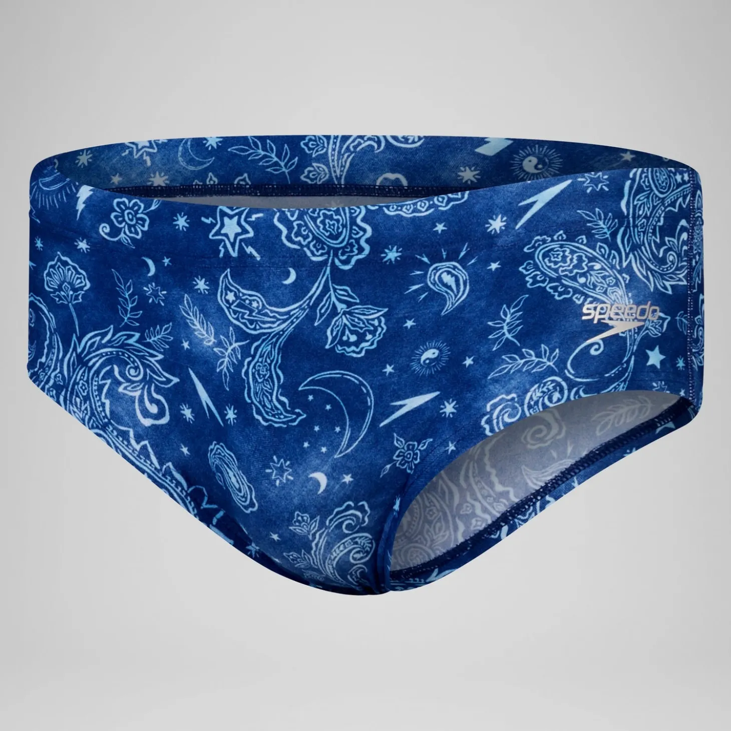 Slip de bain Hommes pour entraînement en club 13,5 cm Allover Bleu céruléen