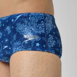 Slip de bain Hommes pour entraînement en club 13,5 cm Allover Bleu céruléen