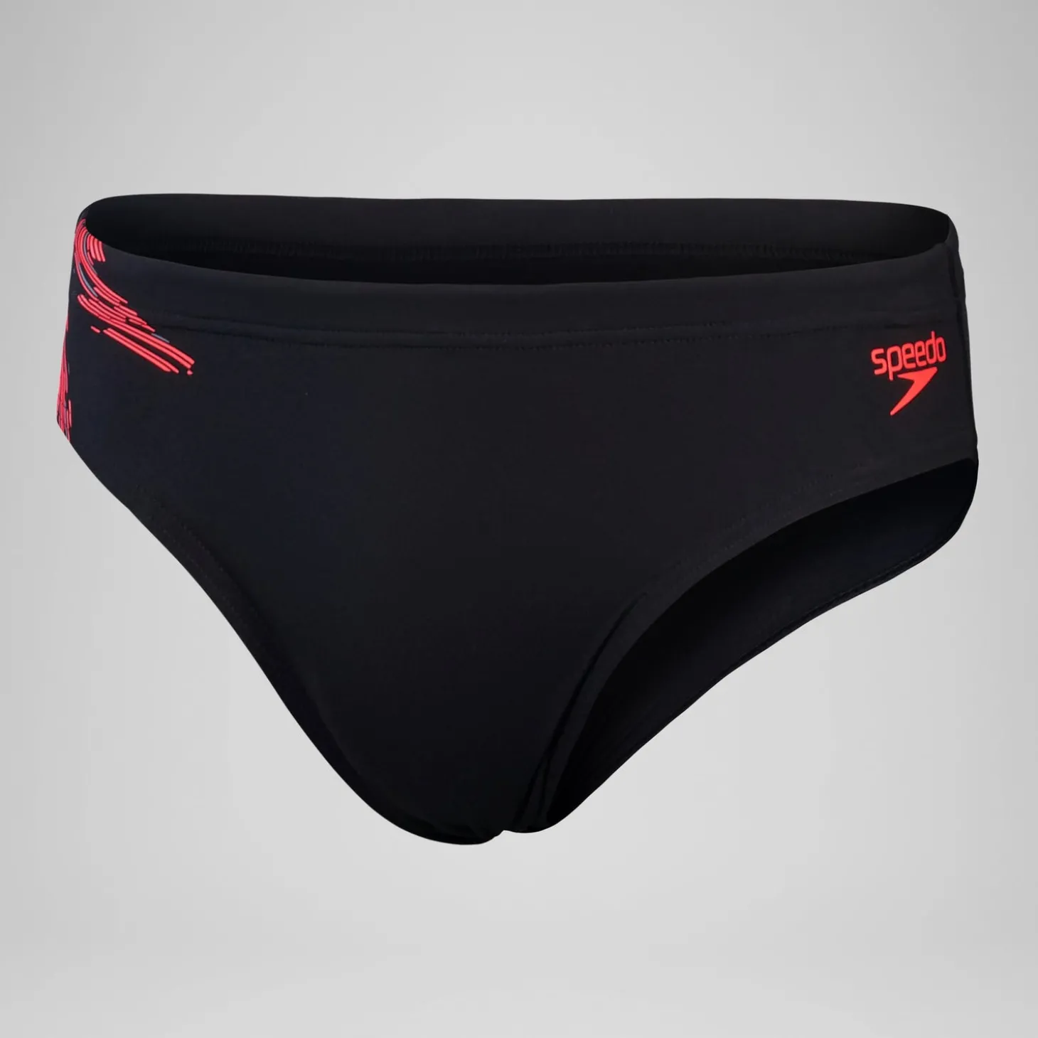 Slip de bain Hommes Tech Panel 7 cm pour Hommes Noir/Rouge sirène/Gris USA