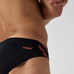 Slip de bain Hommes Tech Panel 7 cm pour Hommes Noir/Rouge sirène/Gris USA