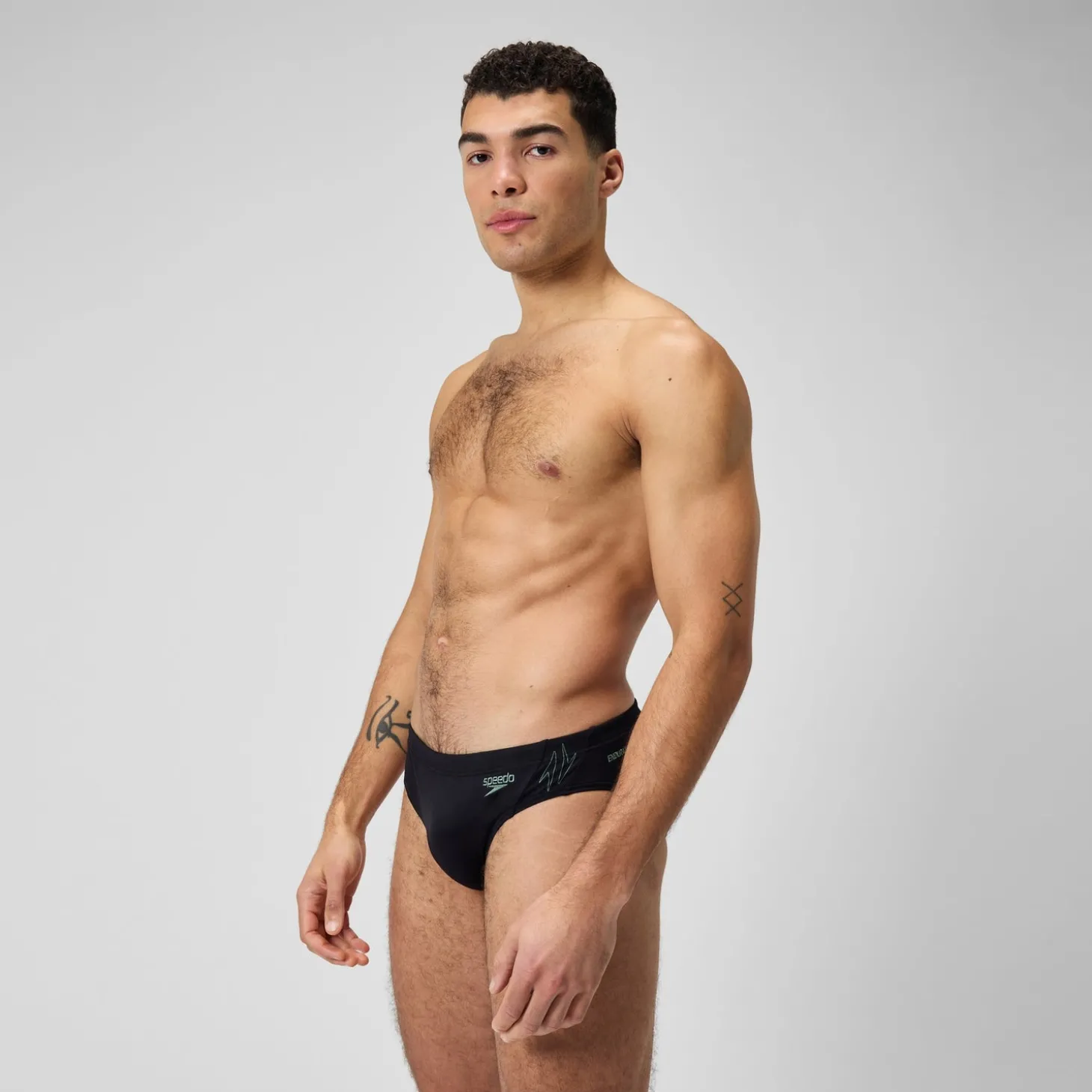 Slip de bain Hyperboom Splice pour Hommes Noir/Vert campagne