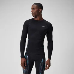 T-shirt rashguard Hommes END+ Splice pour Hommes Noir/Gris USA/Bleu marine