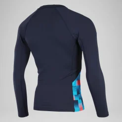 T-shirt rashguard Hommes END+ Splice pour Hommes Bleu Marine/Bleu