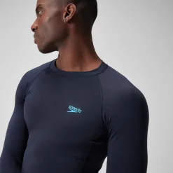 T-shirt rashguard Hommes END+ Splice pour Hommes Bleu Marine/Bleu