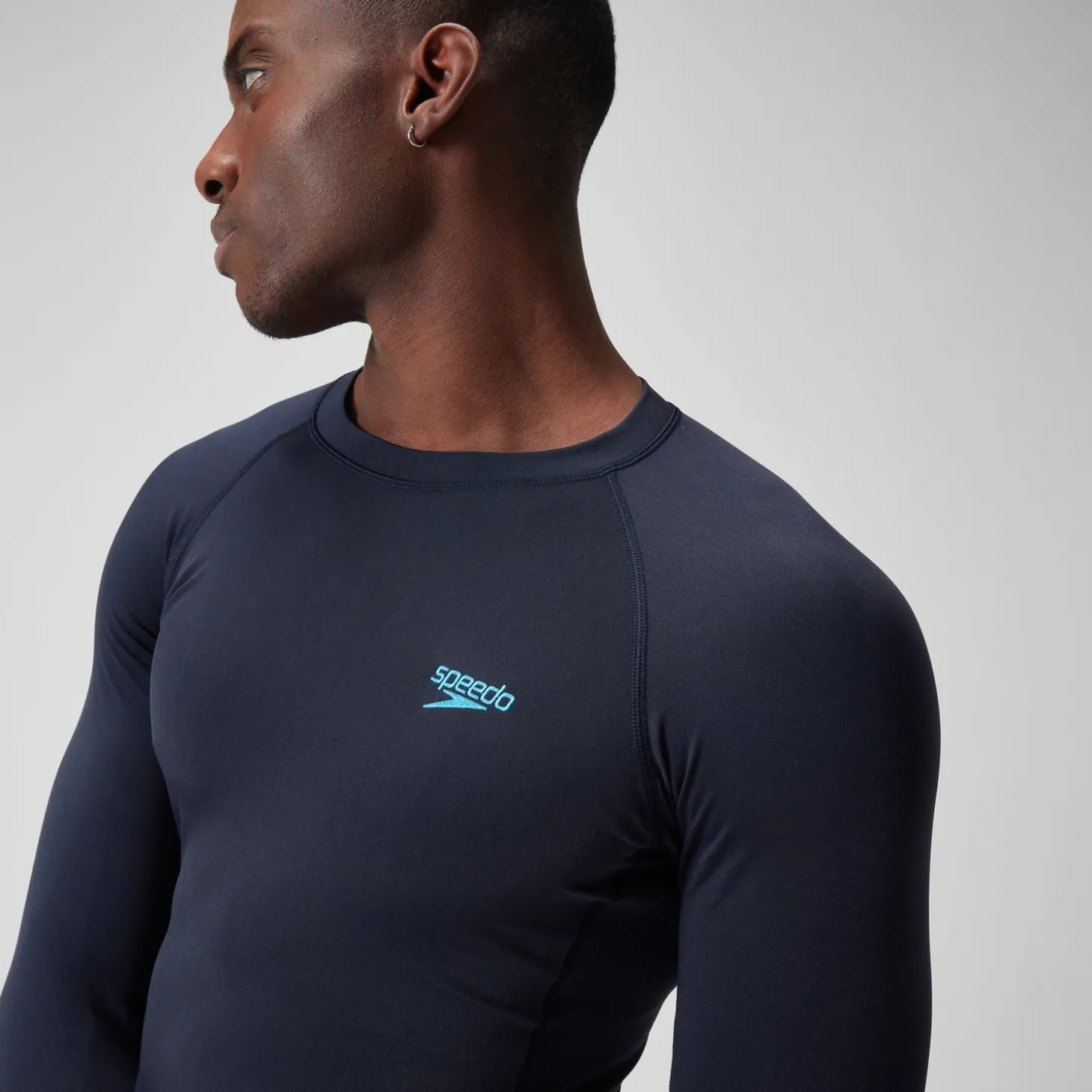 T-shirt rashguard Hommes END+ Splice pour Hommes Bleu Marine/Bleu
